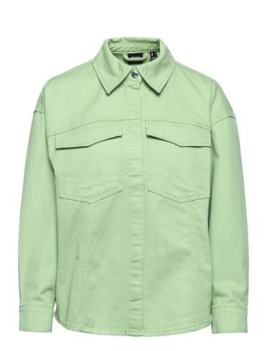 Vmpaloma Ls Over D Shirt Ga Tops Overshirts Green Vero Moda