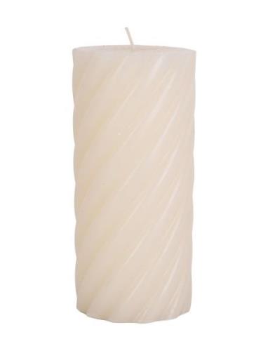 Pillar Candle Swirl 77H Home Decoration Candles Block Candles Cream Pr...