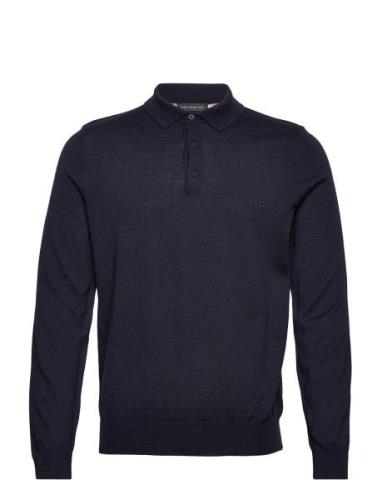 Bono-L Tops Knitwear Long Sleeve Knitted Polos Blue BOSS