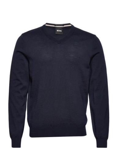 Baram-L Tops Knitwear V-necks Blue BOSS