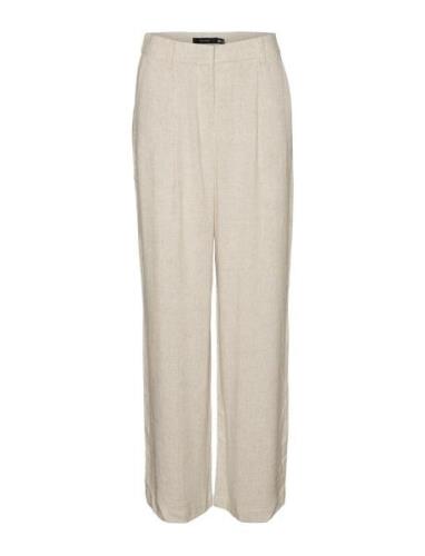 Vmvertira Mr Wide Linen Pants Bottoms Trousers Linen Trousers Grey Ver...