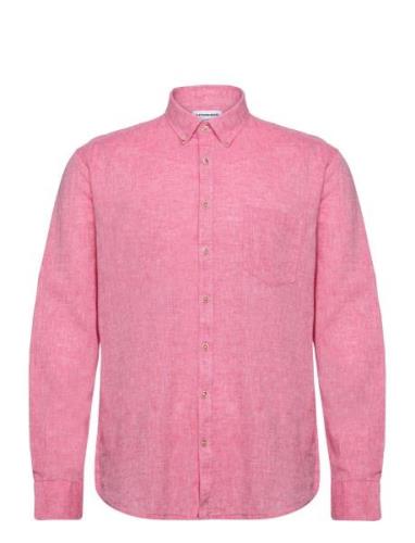 Cotton/Linen Shirt L/S Tops Shirts Linen Shirts Pink Lindbergh