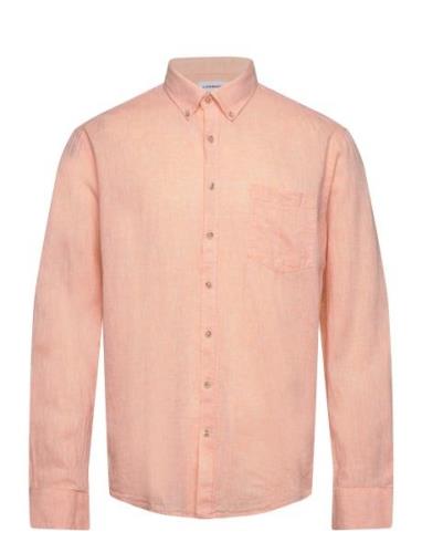 Cotton/Linen Shirt L/S Tops Shirts Linen Shirts Orange Lindbergh