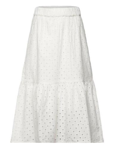 Skirt Ellen Schifflie Dresses & Skirts Skirts Midi Skirts White Lindex