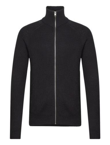 Jjpannel Knit Zip Cardigan Aw23 Tops Knitwear Full Zip Jumpers Black J...