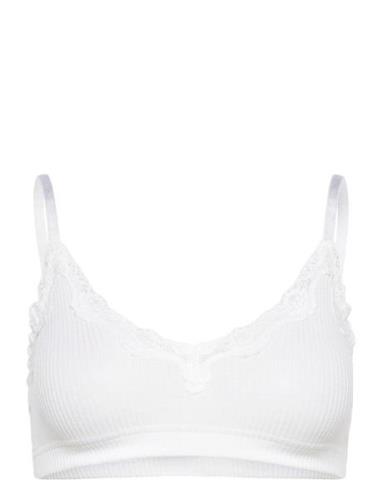 Silk Bra Top Lingerie Bras & Tops Soft Bras Non Wired Bras White Rosem...