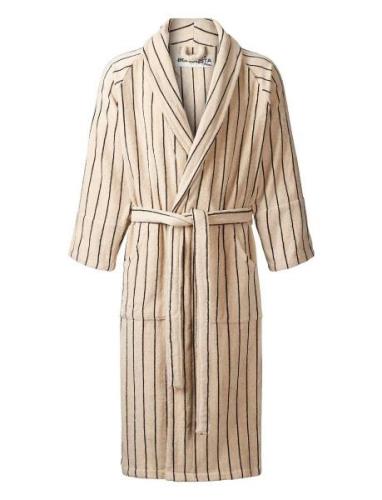 Naram Bathrobe - Creme & Ink Home Textiles Bathroom Textiles Robes Cre...