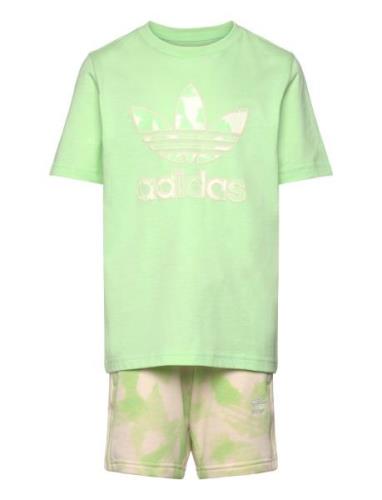 Short Tee Set Sport Sets With Short-sleeved T-shirt Green Adidas Origi...