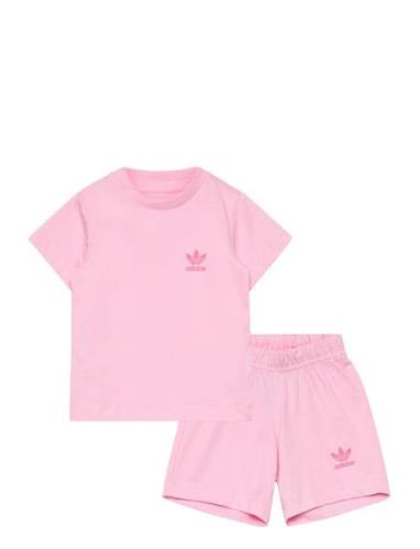 Short Tee Set Sport Sets With Short-sleeved T-shirt Pink Adidas Origin...