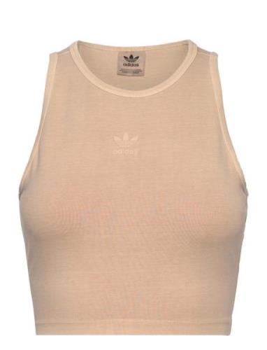 Ess+ Crop Tank Sport Crop Tops Sleeveless Crop Tops Cream Adidas Origi...