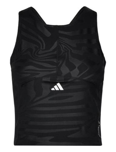 Tf Print Cro Tk Sport Crop Tops Sleeveless Crop Tops Black Adidas Perf...