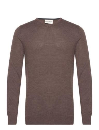 Bs Uranus Regular Fit Knitwear Tops Knitwear V-necks Brown Bruun & Ste...