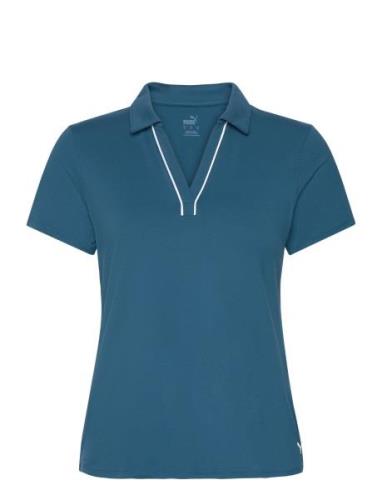 W Cloudspun Piped Ss Polo Tops T-shirts & Tops Polos Blue PUMA Golf