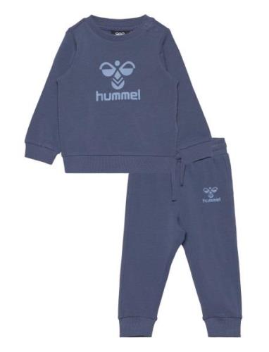 Hmlarine Crewsuit Sport Sweatsuits Blue Hummel