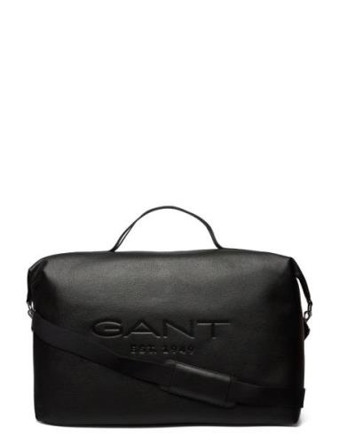 Unisex. Slouchy Leather Bag Bags Weekend & Gym Bags Black GANT