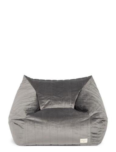 Chelsea Velvet Beanbag 72X75X42 Home Kids Decor Furniture Grey NOBODIN...