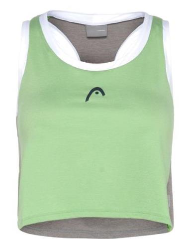 Play Crop Top Women Sport Crop Tops Sleeveless Crop Tops Green Head