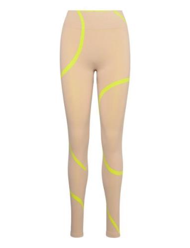 Loud Logo Legging Sport Running-training Tights Seamless Tights Beige ...