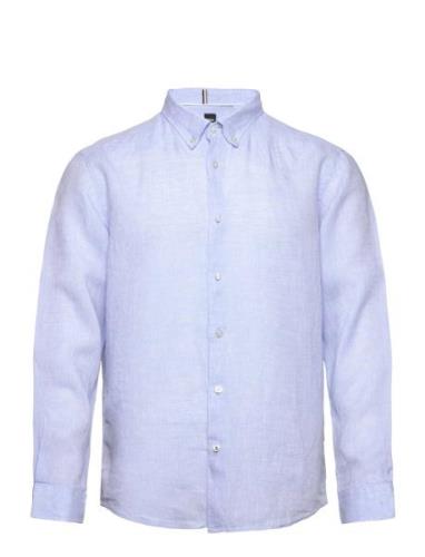 S-Liam-S-Bd-C1-242 Tops Shirts Linen Shirts Blue BOSS