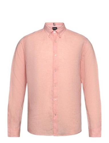 S-Liam-S-Bd-C1-242 Tops Shirts Linen Shirts Pink BOSS