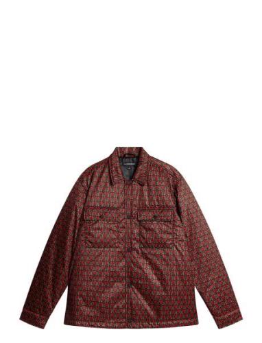 Nile Padded Print Overshirt Designers Overshirts Brown J. Lindeberg