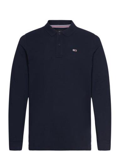 Tjm Slim Placket Ls Polo Tops Polos Long-sleeved Navy Tommy Jeans