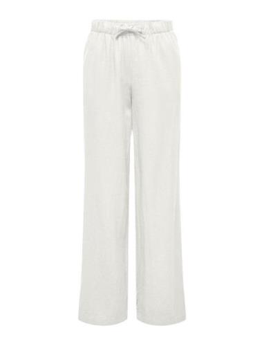 Onlcaro Mw Linen Bl Pull-Up Pant Cc Pnt Bottoms Trousers Linen Trouser...