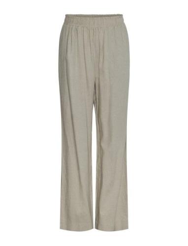 Yasflaxy Hw Linen Pant Noos Bottoms Trousers Linen Trousers Beige YAS