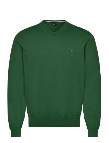 Pacello-L Tops Knitwear V-necks Green BOSS