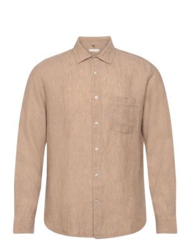 Classic Fit 100% Linen Shirt Tops Shirts Linen Shirts Beige Mango