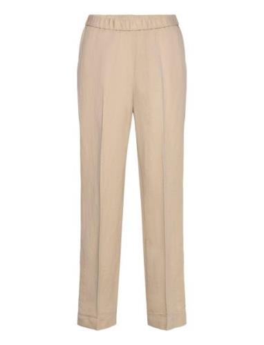 Rel Linen Blend Pull On Pants Bottoms Trousers Linen Trousers Beige GA...