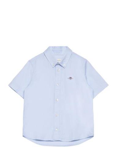 Reg Ss Oxford B.d Shirt Tops Shirts Short-sleeved Shirts Blue GANT