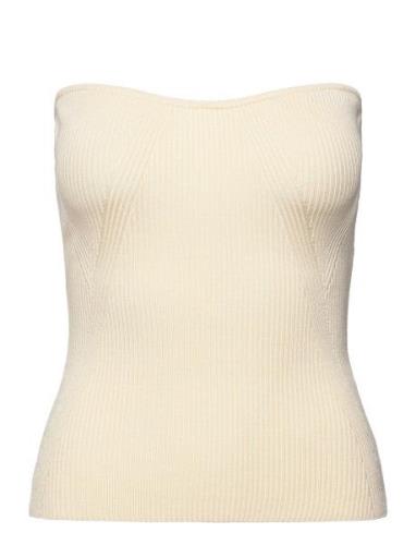 Enya Knitted Bustier Top Designers Knitwear Jumpers Cream Malina