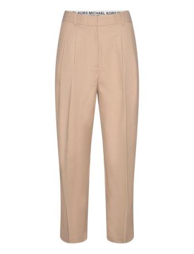 Pleated Ankle Pant Bottoms Trousers Chinos Beige Michael Kors