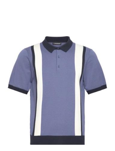 Reymond Stripe Polo Designers Knitwear Short Sleeve Knitted Polos Blue...