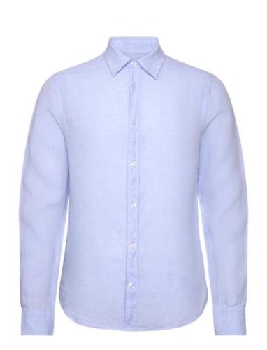 Slim Ls Linen Melange Shirt Tops Shirts Linen Shirts Blue J. Lindeberg