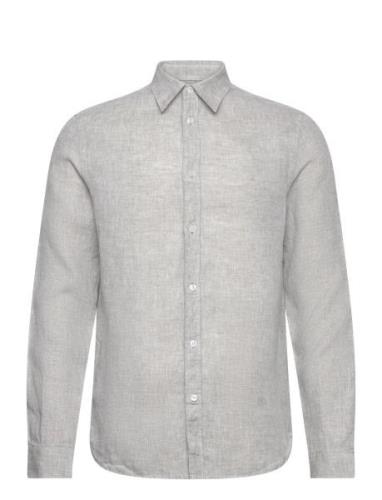 Slim Ls Linen Melange Shirt Tops Shirts Linen Shirts Grey J. Lindeberg