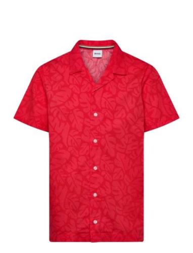 Short Sleeve Shirt Tops Shirts Short-sleeved Shirts Red BOSS