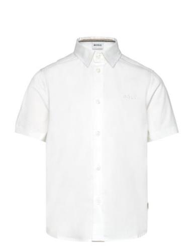 Short Sleeve Shirt Tops Shirts Short-sleeved Shirts White BOSS