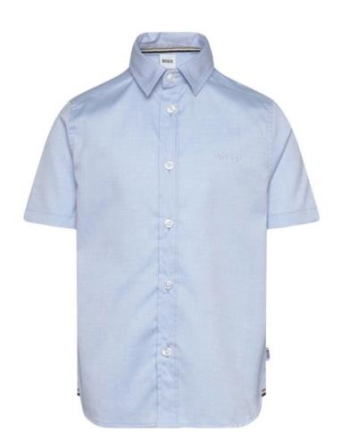 Short Sleeve Shirt Tops Shirts Short-sleeved Shirts Blue BOSS