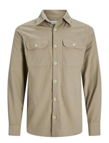 Jjedarren Overshirt Ls Noos Tops Overshirts Beige Jack & J S