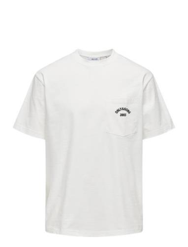 Onsarchie Life Rlx Ss Tee Tops T-Kortærmet Skjorte White ONLY & SONS