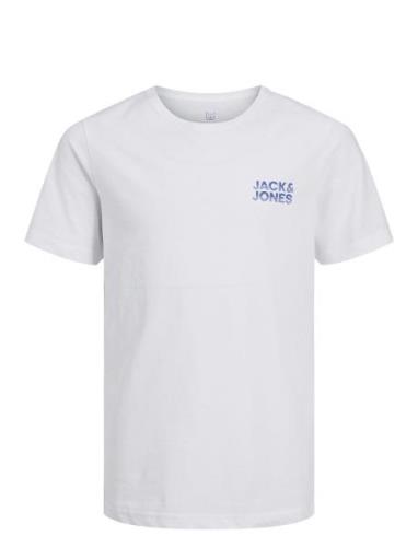 Jjstyd Chest Brand Tee Ss Ln Jnr Tops T-Kortærmet Skjorte White Jack &...