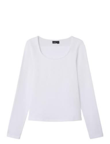 Nlfnove Ls Deep O-Neck Short Top Noos Tops T-shirts Long-sleeved T-Skj...