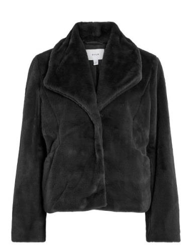 Viebba L/S New Short Jacket Outerwear Faux Fur Black Vila