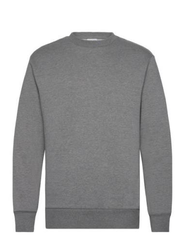 Slhreg-Dan Sweat Crew Neck Tops Sweatshirts & Hoodies Sweatshirts Grey...