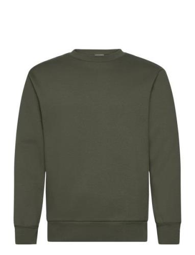 Slhreg-Dan Sweat Crew Neck Tops Sweatshirts & Hoodies Sweatshirts Khak...