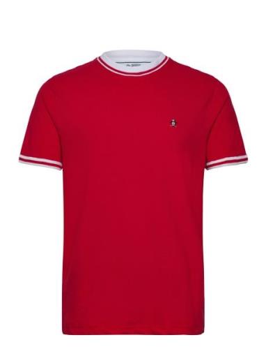 Org Piq Tee Ribbed T Tops T-Kortærmet Skjorte Red Original Penguin