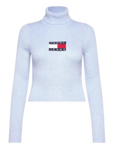 Tjw Melange Trtlnck Flag Sweater Tops Knitwear Turtleneck Blue Tommy J...