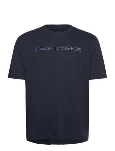 T-Shirt Tops T-Kortærmet Skjorte Navy Armani Exchange